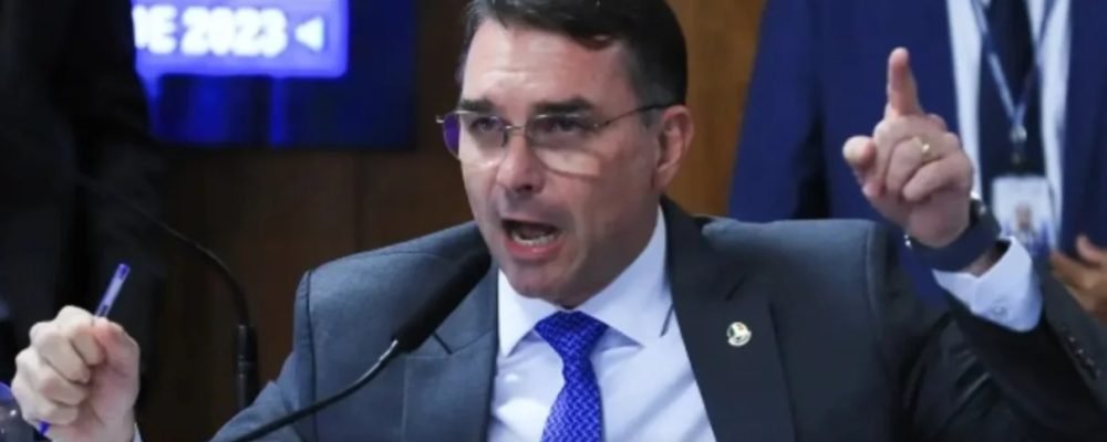 Homem em terno gesticula enquanto fala em uma audiência pública no TSE sobre investigação de Flávio Bolsonaro